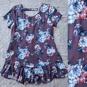 Altar’d State S Dress Purple Floral Print Ruffle